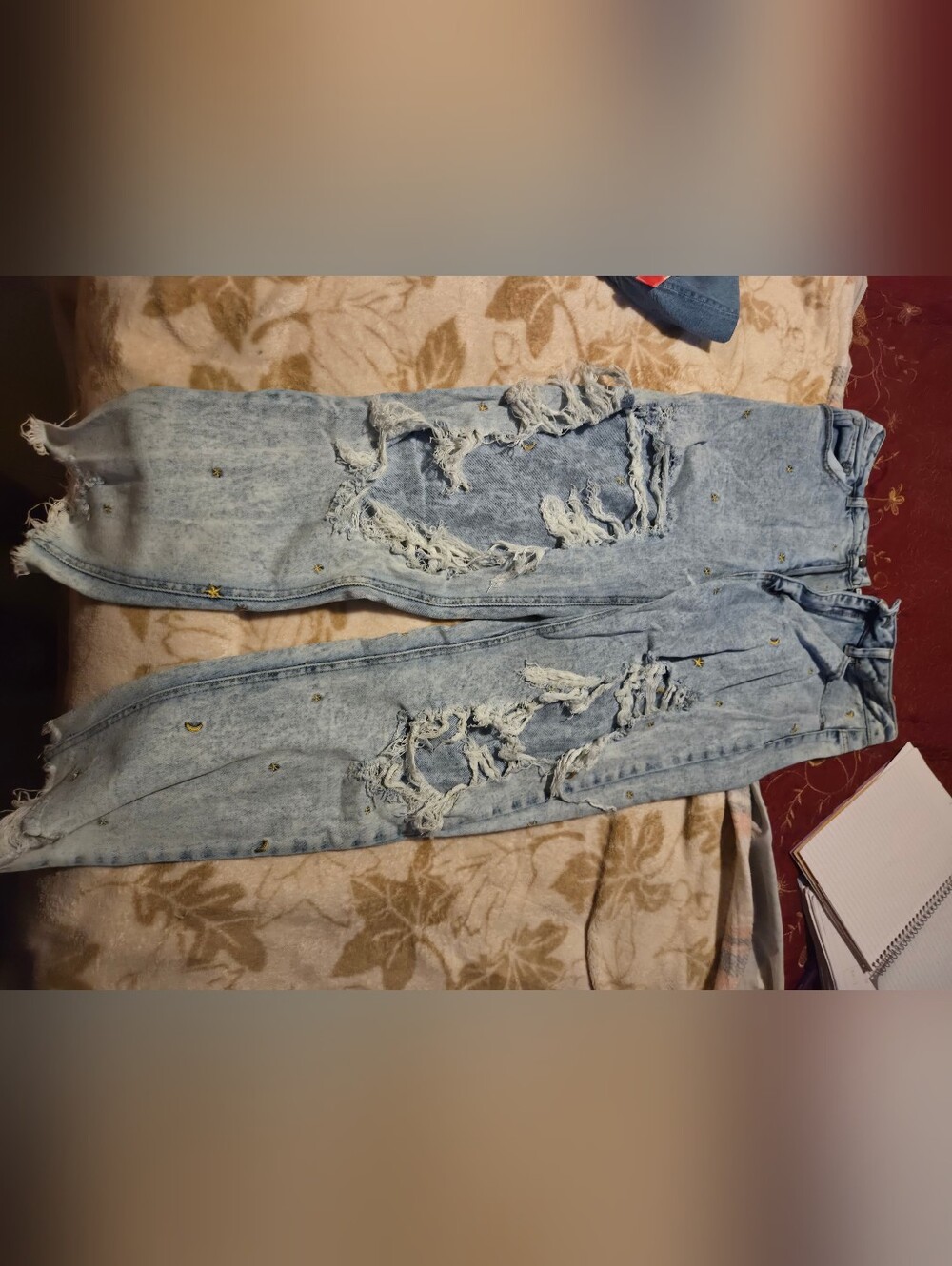 Tinseltown Light Blue Distressed Boyfriend Jeans